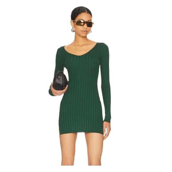 Superdown Melanie Ribbed Knit Sweater Mini Dress Long Sleeve Pull-Over S - Picture 1 of 7